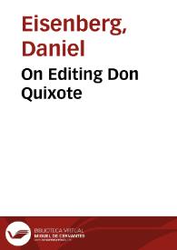 On Editing Don Quixote