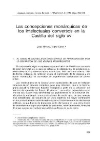Las concepciones monárquicas de los intelectuales conversos en la Castilla del siglo XV