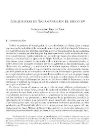 Los juristas de Salamanca en el siglo XV