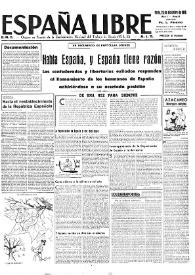 España Libre : C.N.T. Órgano del Comité de Relaciones de la Confederación Regional del Centro de Francia. A.I.T. Año I, núm. 6, 23 de diciembre de 1945