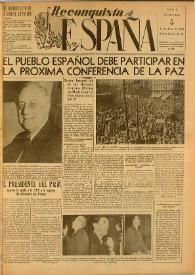 Reconquista de España : Periódico Semanal. Órgano de la Unión Nacional Española en México. Año I, núm. 5, 15 de abril de 1945