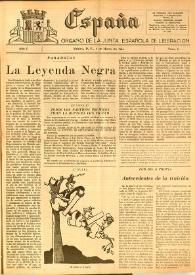 España : Órgano de la Junta Española de Liberación. Año I, núm. 6, 4 de marzo de 1944