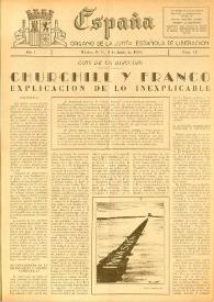 España : Órgano de la Junta Española de Liberación. Año I, núm. 18, 3 de junio de 1944