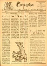 España : Órgano de la Junta Española de Liberación. Año I, núm. 20, 17 de junio de 1944