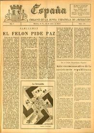 España : Órgano de la Junta Española de Liberación. Año I, núm. 25, 22 de julio de 1944