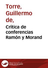Crítica de conferencias Ramón y Morand