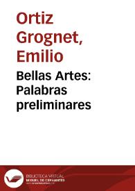 Bellas Artes: Palabras preliminares