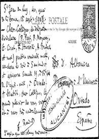 Tarjeta postal de G. Randela a Rafael Altamira. Saint Jean de Luz, 9 de septiembre de 1908