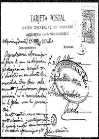 Tarjeta postal de Federico Macicor a Rafael Altamira. La Coruña, 29 de diciembre de 1908