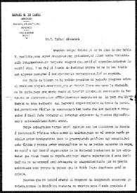 Carta de Rafael M. de Labra a Rafael Altamira. Madrid