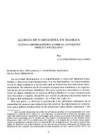 Alonso de Cartagena en Basilea (nuevas observaciones sobre el conflicto anglo-castellano)