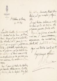 Carta de Rafael Altamira a Joaquín Sorolla. San Esteban de Pravia, 10 de septiembre de 1916