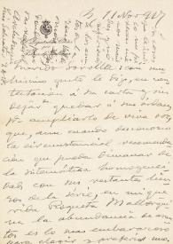 Carta de Rafael Altamira a Joaquín Sorolla. Madrid, 11 de noviembre de 1917