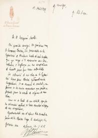 Carta de Rafael Altamira a Joaquín Sorolla. 12 de abril de 1912