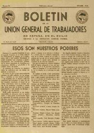 U.G.T. : Boletín de la Unión General de Trabajadores de España en Francia. Núm. 24, octubre de 1946