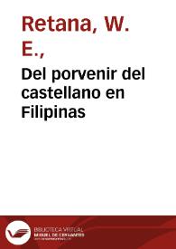 Del porvenir del castellano en Filipinas
