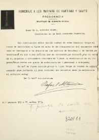 Carta de Rafael Altamira a Antonio Maura. Madrid, 26 de octubre de 1923