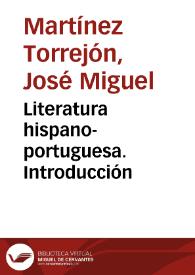 Literatura hispano-portuguesa. Introducción