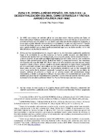 Cuba y el orden jurídico español del siglo XIX: la descentralización colonial como estrategia y táctica jurídico-política (1837-1898)