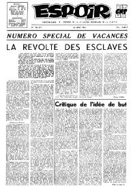 Espoir : Organe de la VIª Union régionale de la C.N.T.F. Num. 136-137, 16 août 1964, numéro spécial de vacances