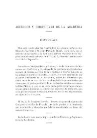 Noticias. Boletín de la Real Academia de la Historia, tomo 2 (1882). Cuaderno II. Acuerdos y discusiones de la Academia
