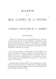 Noticias. Boletín de la Real Academia de la Historia, tomo 1 (1877). Cuaderno III. Acuerdos y discusiones de la Academia