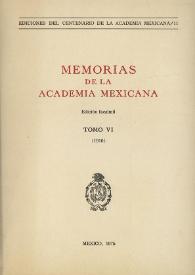 Memorias de la Academia Mexicana de la Lengua. Tomo 6 [1910]