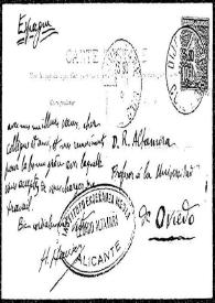 Tarjeta postal de H. Hauser a Rafael Altamira. Dijon, [1909]