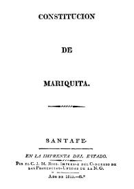Constitución política del Estado de Mariquita, 1815