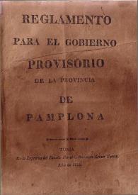 Reglamento para el gobierno provisorio de la provincia de Pamplona, 17 de mayo de 1815