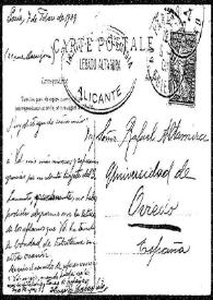 Tarjeta postal de Hugo A. Barbagelata a Rafael Altamira. París, 7 de febrero de 1909