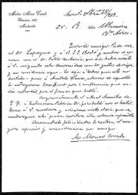 Carta de Matías Alonso Criado a Rafael Altamira. Montevideo, 28 de abril de 1909