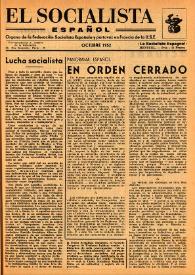 El Socialista Español : órgano central del P.S.O.E. Octubre de 1952