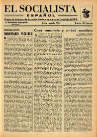 El Socialista Español : órgano central del P.S.O.E. Agosto de 1956