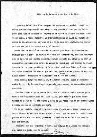 Carta de Paco [Francisco Redondo Tejerina] a Rafael  Altamira. Fábrica de Metepec (México), 6 de junio de 1909