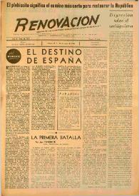 Renovación (México D. F.) : Órgano de la Federación de Juventudes Socialistas de España. Año III, núm. 21, 25 de enero de 1946