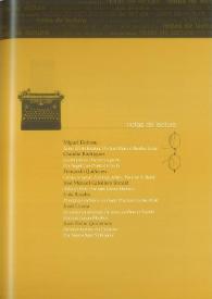 Campo de Agramante: revista de literatura. Núm. 5 (otoño 2005). Notas de lectura