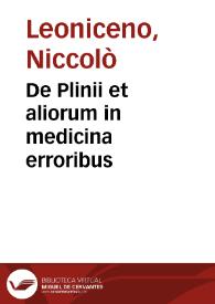 De Plinii et aliorum in medicina erroribus