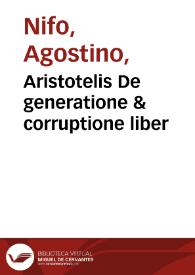 Aristotelis De generatione & corruptione liber