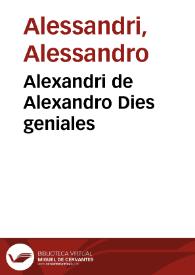 Alexandri de Alexandro Dies geniales