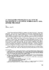 La excavación arqueológica del patio de San Martín de la Aljafería (febrero-mayo 1985): informe preliminar