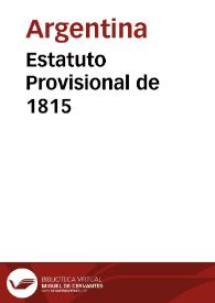 Estatuto Provisional de 1815