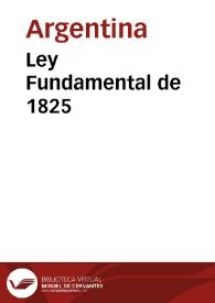 Ley Fundamental de 1825