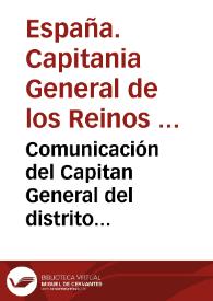 Comunicación del Capitan General del distrito manifestando la rendición de la plaza de Alicante, hecha pública por Jaime Arbuthnot