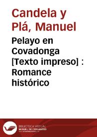 Pelayo en Covadonga : Romance histórico