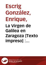 La Virgen de Galilea en Zaragoza : romance religioso
