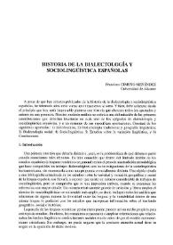 Historia de la dialectología y sociolingüística españolas