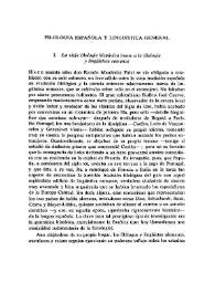 Filología española y la lingüística general