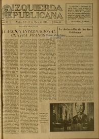 Izquierda Republicana. Año III, núm. 20, 15 de marzo de 1946