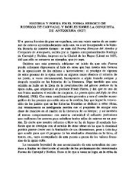 Historia y poesía en el poema heroico de Rodrigo de Carvajal y Robles sobre la conquista de Antequera (1627)